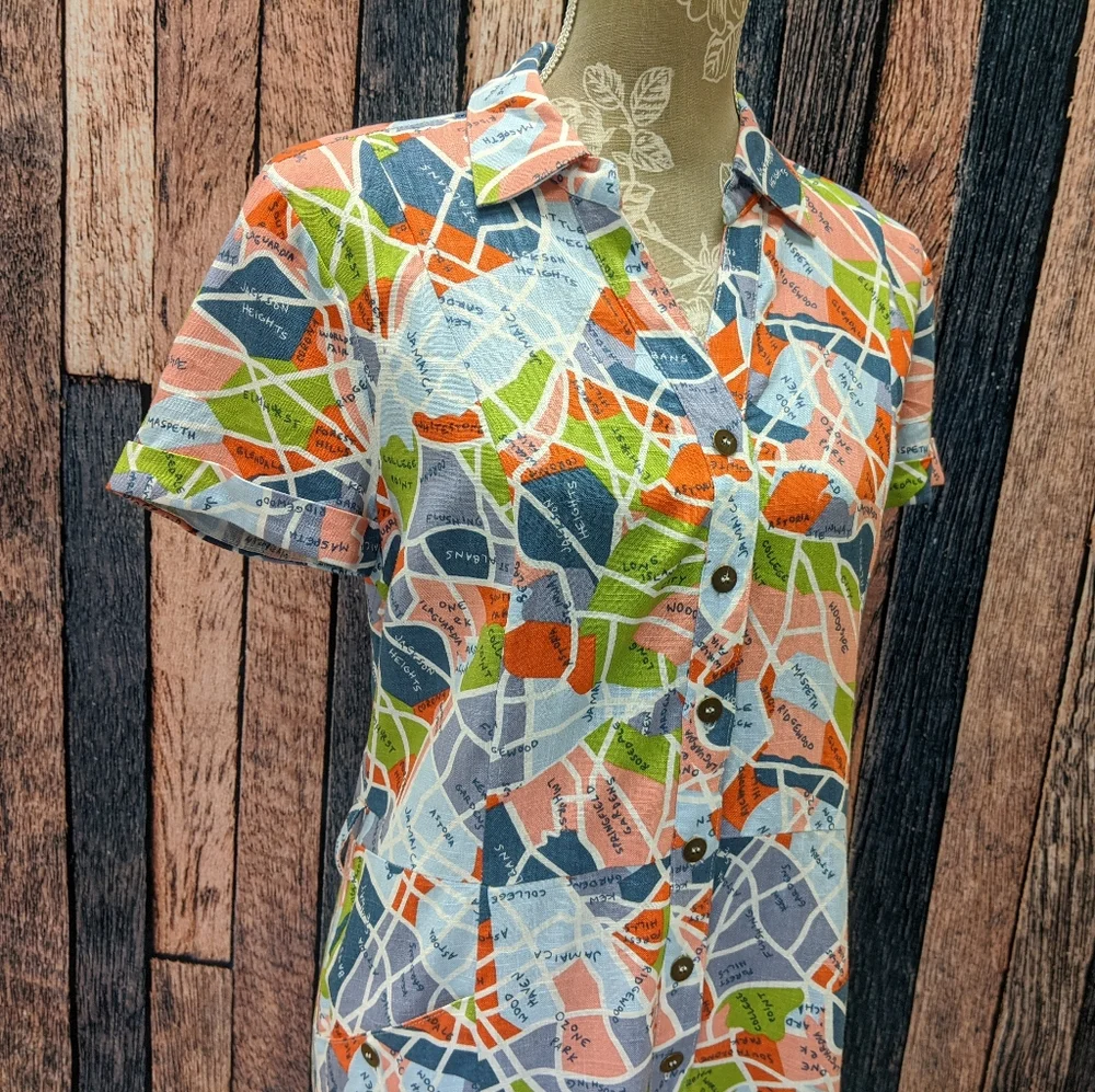 Modcloth Lighthearted Cartographer Romper - Picture 1 of 7